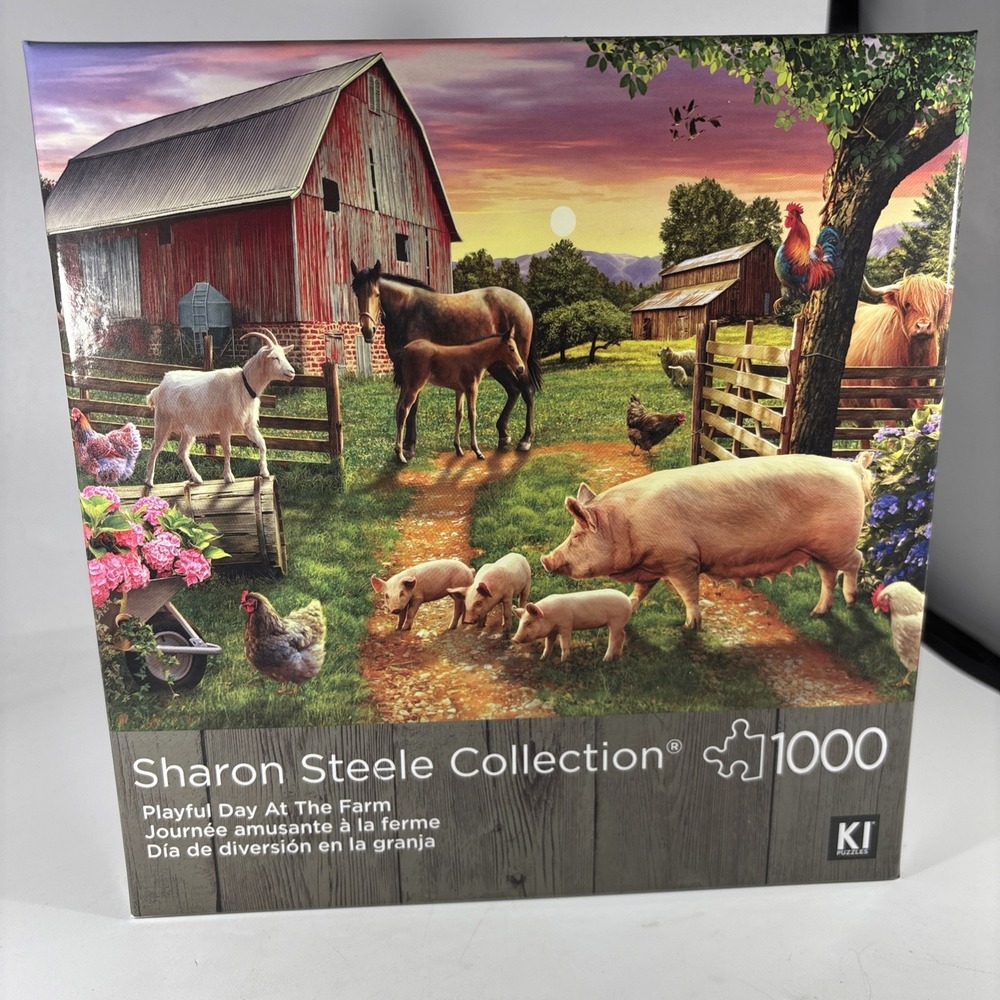 KI Puzzle 1000 Pieces Sharon Steele Jigsaw Puzzle Playful Day At The Farm New